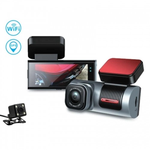 iWear GT7 Duāls Auto Video reģistrātors DVR kamera HD priekšpusē + aizmugurē 480p G-Sensor GPS Wi-Fi 3.16'' LCD Melns image 3