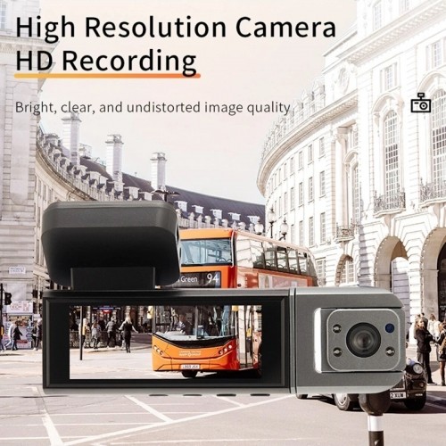 iWear GT8 Duāls Auto video reģistrātors kamera HD priekšējā + aizmugurējā kamera 480p G-Sensor GPS Wi-Fi 3.16'' LCD melns image 3