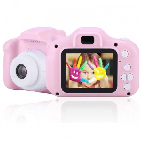 CP X2 Детская Цифровая Фото и Видео камера с MicroSD катрой  2'' LCD цветным экраном Розовый image 3