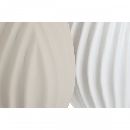 Vāze Home ESPRIT Balts Bēšs Keramika Tradicionālais stils 24 x 24 x 41 cm (2 gb.) image 3