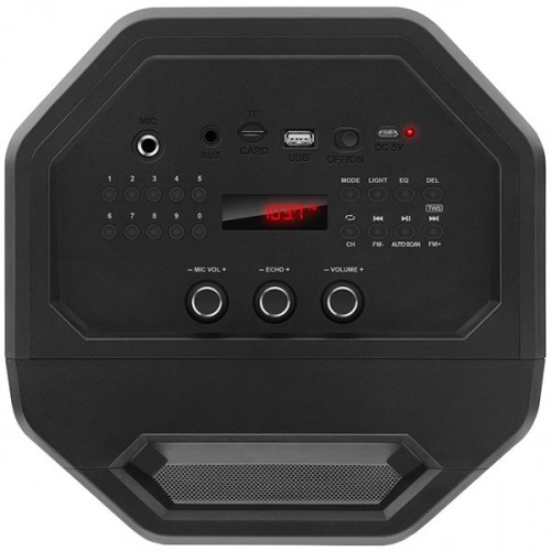 Speaker SVEN PS-650, black, power output 2x25W (RMS), TWS, Bluetooth, FM, USB, microSD, LED-display, lithium battery image 4