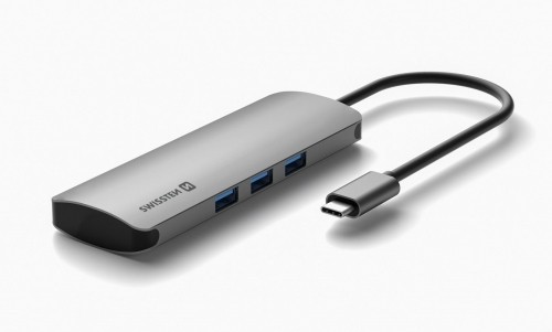 Разветвитель Swissten USB-C 6in1 с 3X USB 3.0 / 1X USB-C Power Delivery / 1X microSD / 1X SD / Алюминиевый корпус image 4