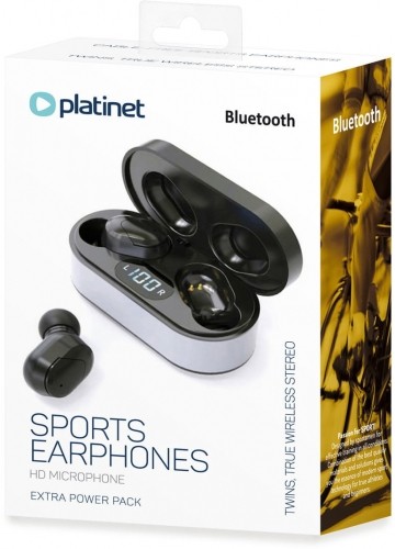 Platinet earphones Sport + charging station PM1050 Vibe, black image 4