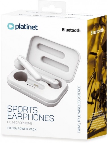 Platinet earphones Sport + charging station PM1040 Aura, white image 4