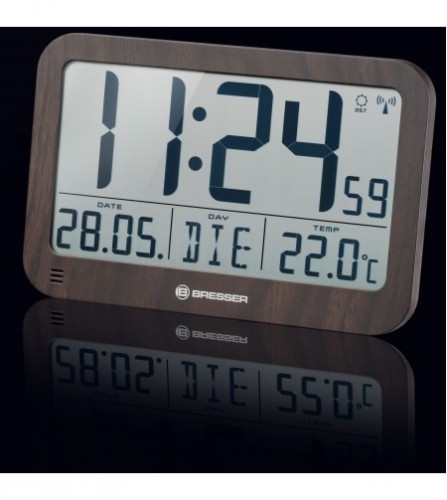 Bresser Sienas / galda pulkstenis ar koka dizainu, MyTime, MC LCD, B image 4
