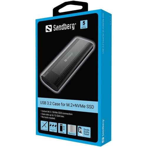 Sandberg USB 3.2 Case for M.2+NVMe SSD image 4