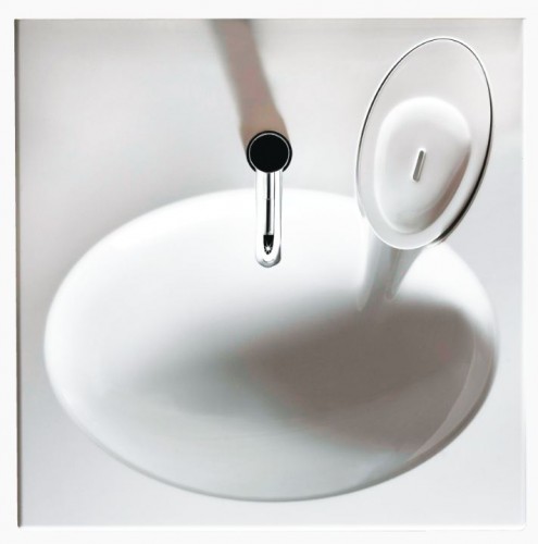 PAA CLARO KICLASIF/00 Glossy White Раковина из литого камня над стиральной машиной с сифоном и кронштейнами  image 4