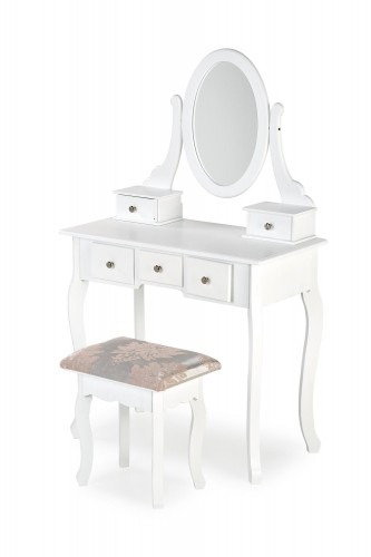 Halmar SARA dresser console with stool, white matt image 4