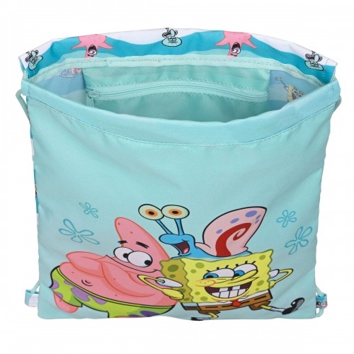 Сумка-рюкзак на веревках Spongebob Stay positive Синий Белый (26 x 34 x 1 cm) image 4