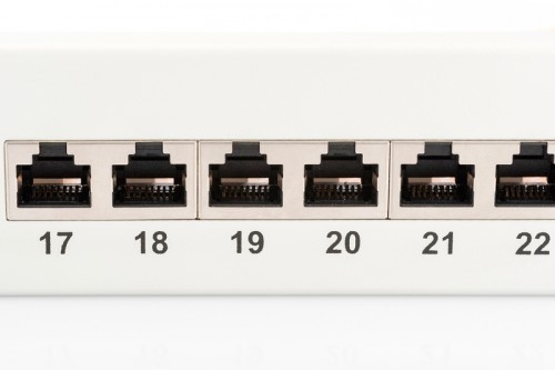 Digitus Patch panel 19" 24 porty, kat.6, S/FTP, 1U, wspornik kablowy, szary (kompletny) image 4