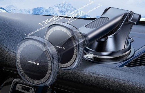 Swissten Magnētisks Automašīnas Turētājs ar Bezvadu uzlādi 15W (MagSafe compatible) image 4
