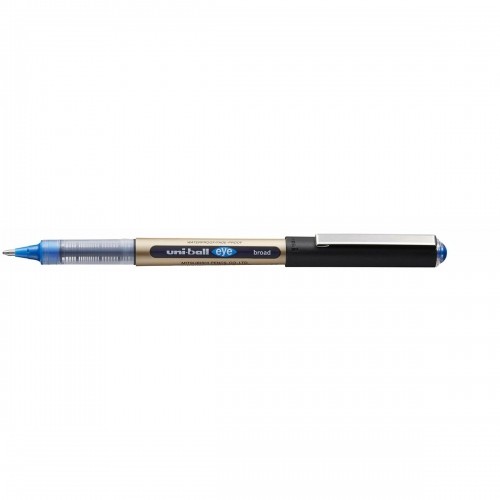 Liquid ink ballpoint pen Uni-Ball Rollerball Eye Broad UB-150 Zils 12 gb. image 4