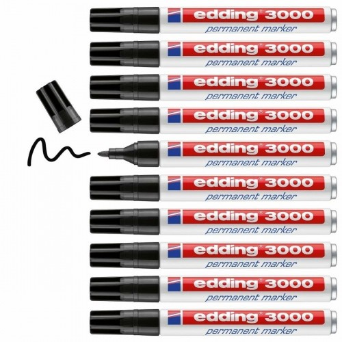 Постоянный маркер Edding 3000 Чёрный 10 штук image 4