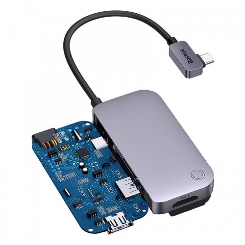 Hub 4in1 Baseus PadJoy Series USB-C to USB 3.0 + HDMI + USB-C PD + jack 3.5mm (Grey) image 4
