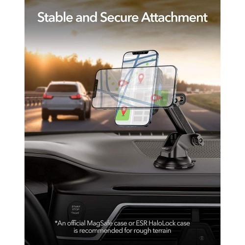 ESR Halolock magnetic wireless MagSafe charger car dashboard black (18048-0) image 4