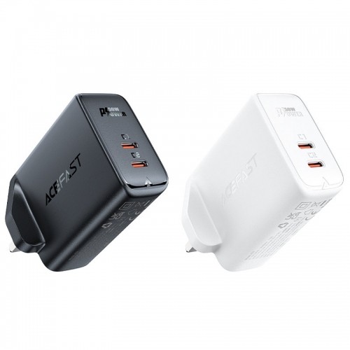 Acefast GaN charger (UK plug) 2x USB Type C 50W, Power Delivery, PPS, Q3 3.0, AFC, FCP black (A32 UK) image 4