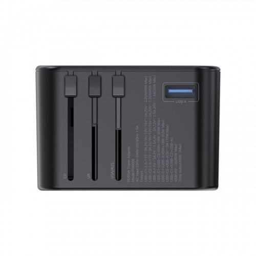 Choetech gaN 2 x USB Type C | USB 65W Power Delivery Fast Charger Black (PD5009-BK) image 4