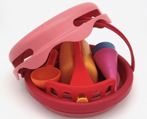COMPACTOYS Игровой набор ведро с игрушками для песка 7 в 1, красный image 4