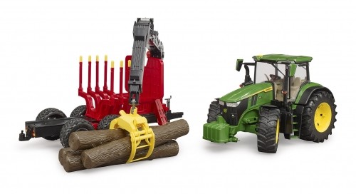 BRUDER traktors John Deere 7R 350 ar mežsaimniecības piekabi un 4 baļķiem, 03154 image 4