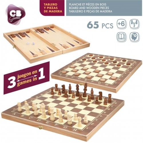 Игровая доска для шахмат и шашек Colorbaby Деревянный нарды (4 штук) image 4