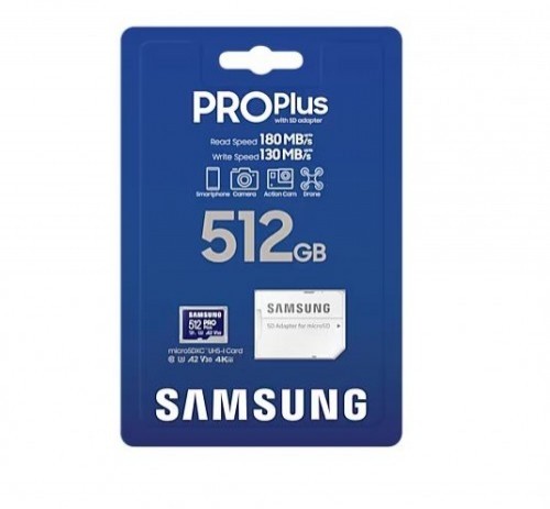 Samsung Memory card microSD PRO+ MD-MD512SA/EU + adapter image 4