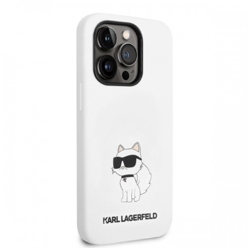 Karl Lagerfeld Liquid Silicone Choupette NFT Case for iPhone 14 Pro White image 4