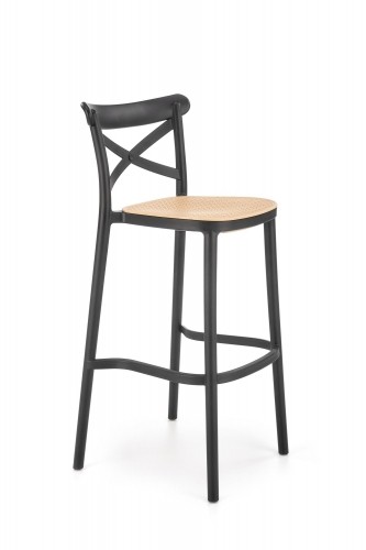 Halmar H111 bar stool, black / natural image 4