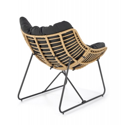 Halmar WHISPER leisure chair, black / natural image 4