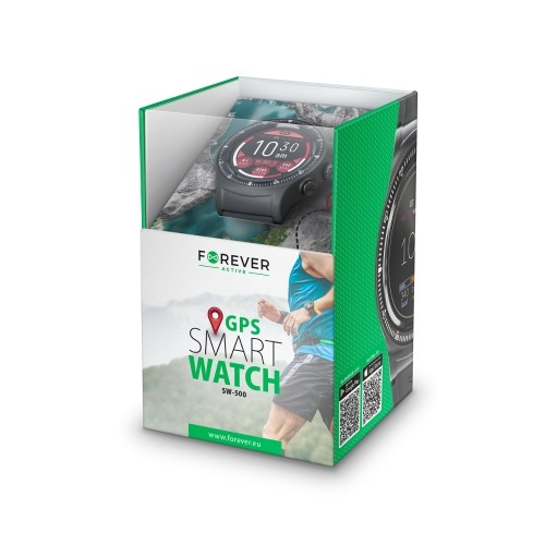 Forever Smart SW-500 Super Viegla Sporta Aproce-Pulkstenis GPS | Pulsa Mērītājs | IP66 | BT 4.0 | Gorilla Glass | Melns image 4