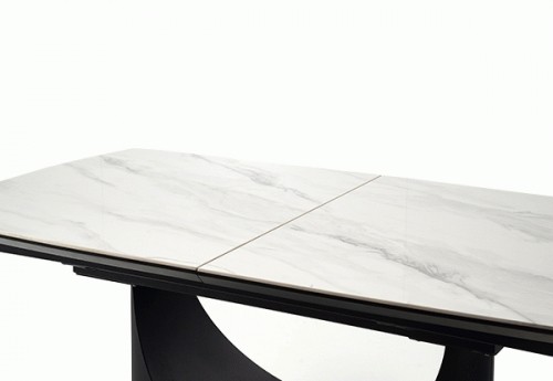 Halmar OSMAN extension table, white marble / black image 4
