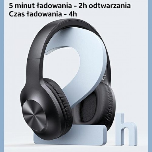 USAMS Słuchawki nauszne Bluetooth YX05 E-Join Series czarny|black TDLYEJ02 twarde etui, 1200mAh image 4