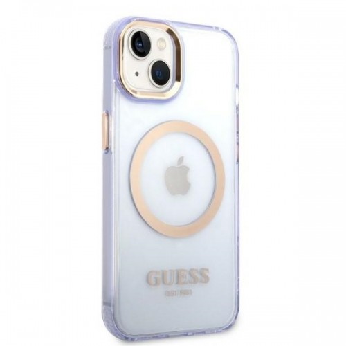 Guess GUHMP14SHTCMU iPhone 14 6,1" purpurowy|purple hard case Gold Outline Translucent MagSafe image 4