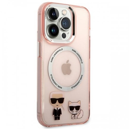Karl Lagerfeld MagSafe Compatible Case Karl and Choupette for iPhone 14 Pro Max Pink image 4