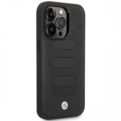 Etui BMW BMHMP14L22RPSK iPhone 14 Pro 6,1" czarny|black Leather Seats Pattern MagSafe image 4