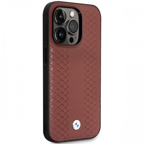 Etui BMW BMHMP14L22RFGR iPhone 14 Pro 6,1" burgundowy|burgundy Leather Diamond Pattern MagSafe image 4