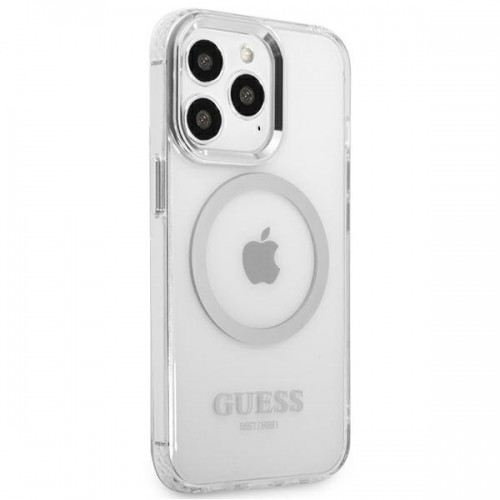 Guess GUHMP13LHTRMS iPhone 13 Pro | 13 6,1" srebrny|silver hard case Metal Outline Magsafe image 4