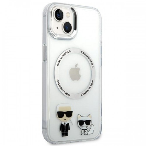 Karl Lagerfeld MagSafe Compatible Case Karl and Choupette for iPhone 14 Plus Transparent image 4