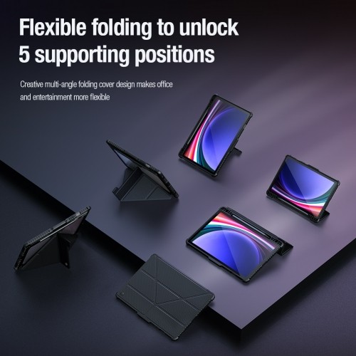 Nillkin Bumper PRO Protective Stand Case Multi-angle for Samsung Galaxy Tab S9 Sapphire Blue image 4