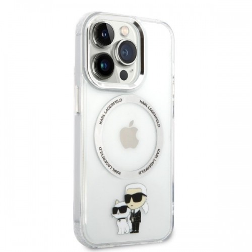 Karl Lagerfeld MagSafe Compatible Case IML Karl and Choupette NFT for iPhone 14 Pro Transparent image 4