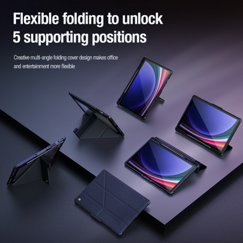 Nillkin Bumper PRO Protective Stand Case Multi-angle for Samsung Galaxy Tab S9+ Sapphire Blue image 4