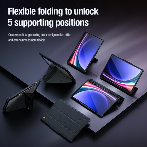 Nillkin Bumper PRO Protective Stand Case Multi-angle for Samsung Galaxy Tab S9 Ultra Black image 4