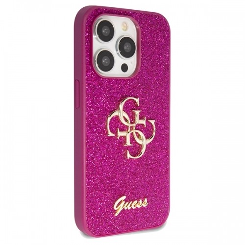 Guess GUHCP15LHG4SGU iPhone 15 Pro 6.1" fioletowy|purple hardcase Glitter Script Big 4G image 4
