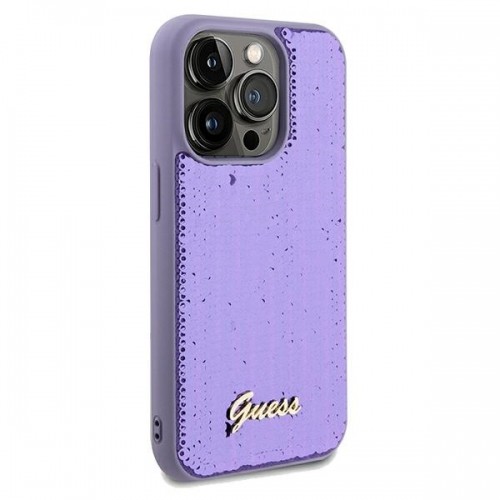 Guess GUHCP13XPSFDGSU iPhone 13 Pro Max 6.7" fioletowy|purple hardcase Sequin Script Metal image 4