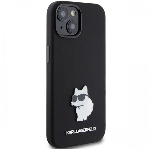 Karl Lagerfeld KLHCP15MSMHCNPK iPhone 15 Plus 6.7" czarny|black Silicone Choupette Metal Pin image 4