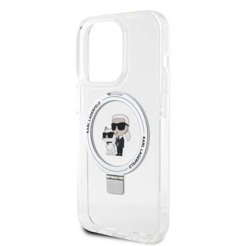 Karl Lagerfeld Ringstand Karl and Choupette MagSafe Case for iPhone 15 Pro Max White image 4