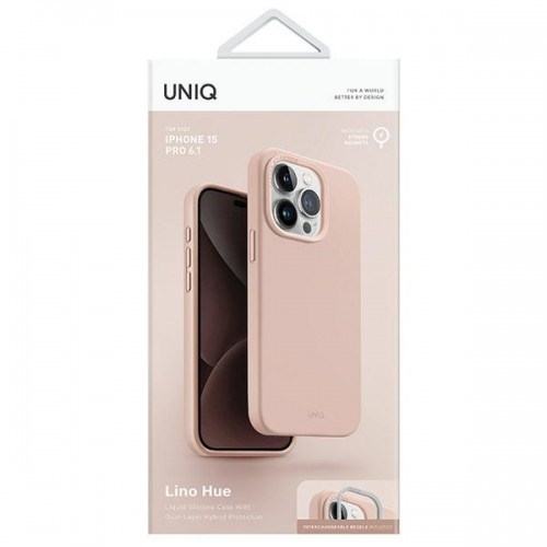 UNIQ etui Lino Hue iPhone 15 Pro 6.1" Magclick Charging różowy|blush pink image 4