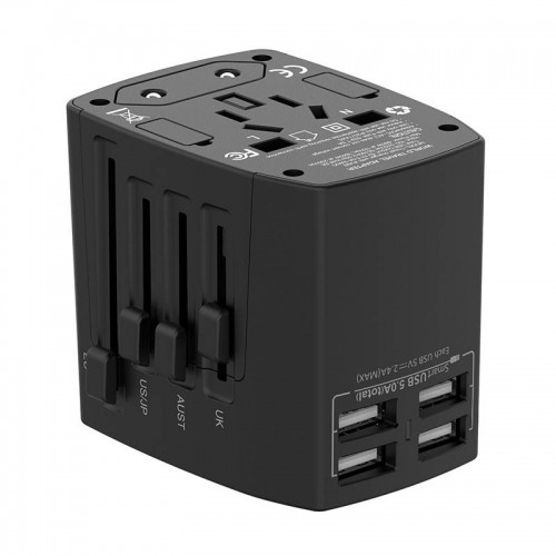 Universal Wall Charger | AC Adapter Budi 4x USB, 5A, EU|UK|AUS|US|JP (black) image 4