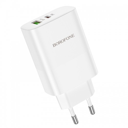 OEM Borofone Wall charger BN10 Sunlight - USB + Type C - QC 3.0 PD 65W white image 4