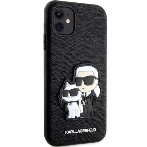 Karl Lagerfeld PU Saffiano Karl and Choupette NFT Case for iPhone 11 Black image 4