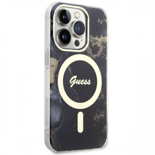 Guess GUHMP14XHTMRSK iPhone 14 Pro Max 6.7" czarny|black hardcase Golden Marble MagSafe image 4